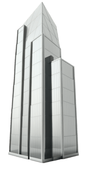 A stunning glass skyscraper stands tall and proud against a transparent background, showcasing its beauty and elegance in all its glory. png