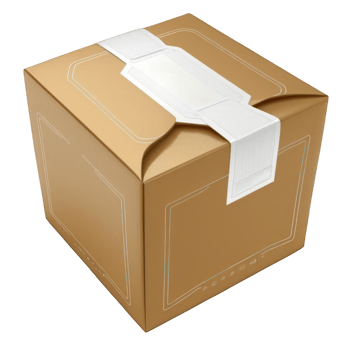 A lifelike gift box made of kraft paper, set against a transparent background, allowing for versatility in use. png