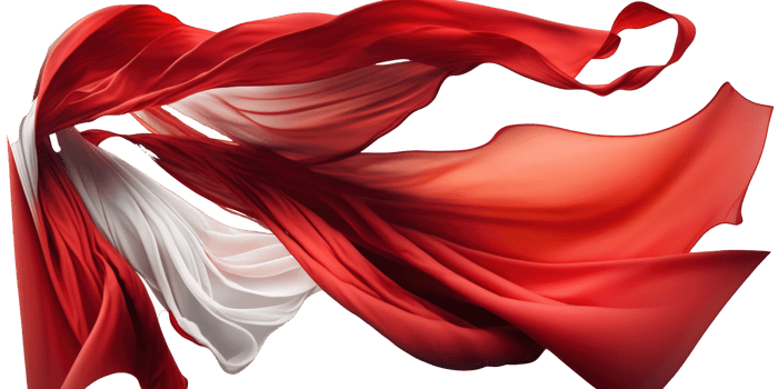 A vibrant, flowing red silk seems to be suspended in mid-air against a clear background, its delicate movements appearing almost ethereal in nature. png