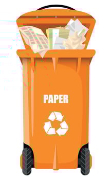 yellow vector dumpster for paper
