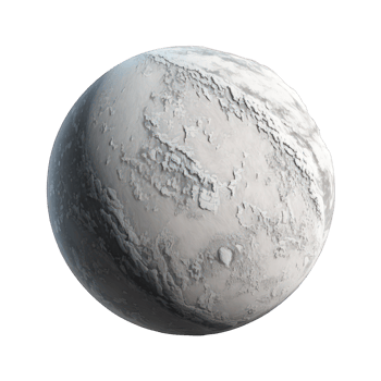 A life-like planet suspended in space, isolated on a transparent background. png