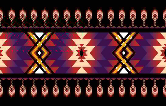 Geometric Ethnic pattern vector. African, American, Mexican, Western Aztec motif striped and bohemian pattern. designed for background,wallpaper,print, carpet,wrapping,tile,batik.vector illustratoin. vector