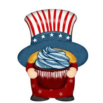 4th of july america independence gnomes character Digital painting watercolor png