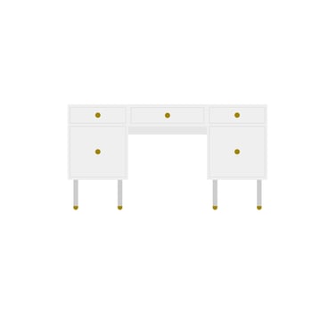 office desk flat design vector illustration. workspace illustration