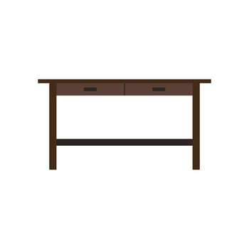 office desk flat design vector illustration. workspace illustration