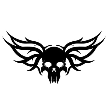 Skull wing mascot tattoo art vector