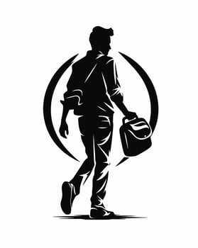 heading to work silhouette vector