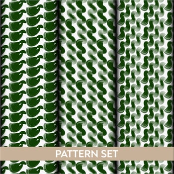 green abstract pattern set template vector