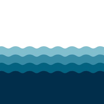 Sea waves vector illustration flat style. Waves on the water