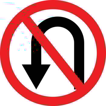 No U-Turn Road Restriction Sign vector