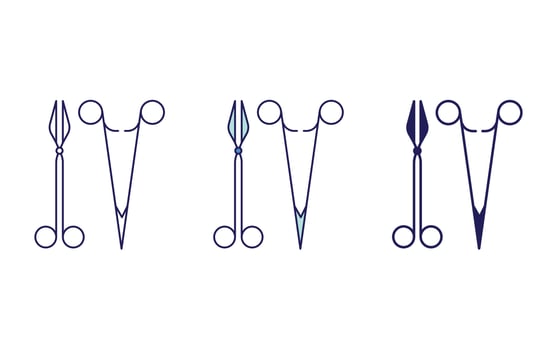 Surgical scissors vector icon