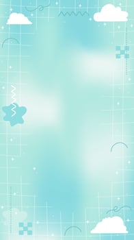 Pink romantic blurry Mesh Gradient Abstract Square Banner Background with Copy Space and Hand-drawn Kawaii Y2K Elements - Smooth and Rounded Line doodles vector