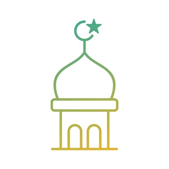 mosque dome with two door islamic gradient icon vector illustration
