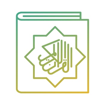 holy quran book islamic gradient icon vector illustration