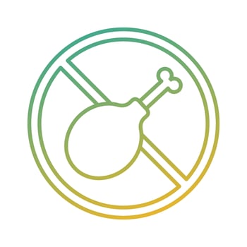 do not eat fasting islamic gradient icon vector illustration