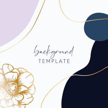 Abstract background vector template with geometric shapes and anemone flower. Good for social media posts, mobile apps, banner designs, online promotions and adverts. Floral vector background.