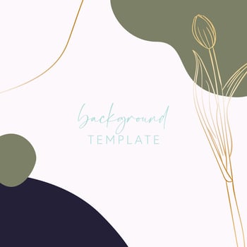 Abstract background vector template with geometric shapes and tulip flower. Good for social media posts, mobile apps, banner designs, online promotions and adverts. Floral vector background.