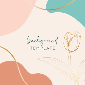 Abstract background vector template with geometric shapes and tulip flower. Good for social media posts, mobile apps, banner designs, online promotions and adverts. Floral vector background.