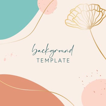 Abstract background vector template with geometric shapes and flower. Good for social media posts, mobile apps, banner designs, online promotions and adverts. Floral  vector background.