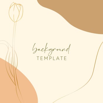 Abstract background vector template with geometric shapes and tulip flower. Good for social media posts, mobile apps, banner designs, online promotions and adverts. Floral vector background.