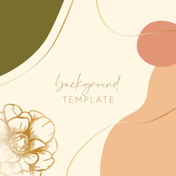 Abstract background vector template with geometric shapes and anemone flower. Good for social media posts, mobile apps, banner designs, online promotions and adverts. Floral vector background.