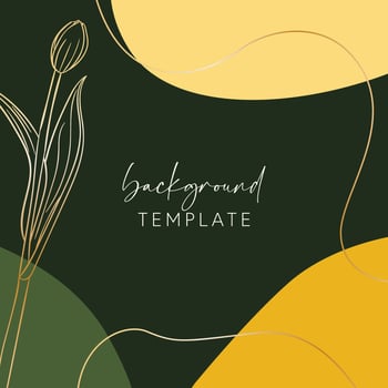 Abstract background vector template with geometric shapes and tulip flower. Good for social media posts, mobile apps, banner designs, online promotions and adverts. Floral vector background.