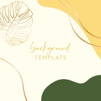 Abstract background vector template with geometric shapes and monstera leaf. Good for social media posts, mobile apps, banner designs, online promotions and adverts. Tropical vector background.