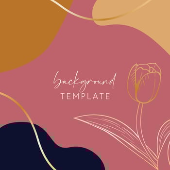 Abstract background vector template with geometric shapes and tulip flower. Good for social media posts, mobile apps, banner designs, online promotions and adverts. Floral vector background.
