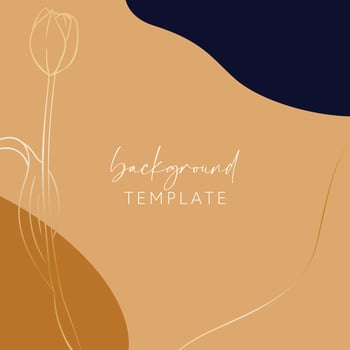 Abstract background vector template with geometric shapes and tulip flower. Good for social media posts, mobile apps, banner designs, online promotions and adverts. Floral vector background.