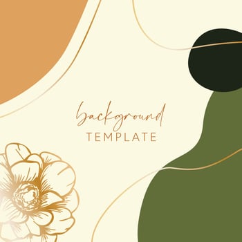 Abstract background vector template with geometric shapes and anemone flower. Good for social media posts, mobile apps, banner designs, online promotions and adverts. Floral vector background.