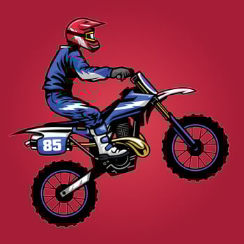 standing motocross rider ride the bike vector