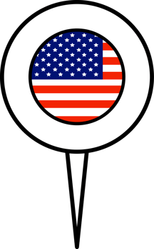United States of America flag pin location icon. png