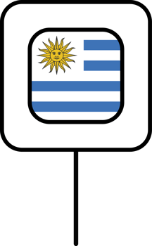 Uruguay flag square pin icon. png