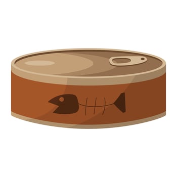 Food for cats and dogs in cans. Vector illustration