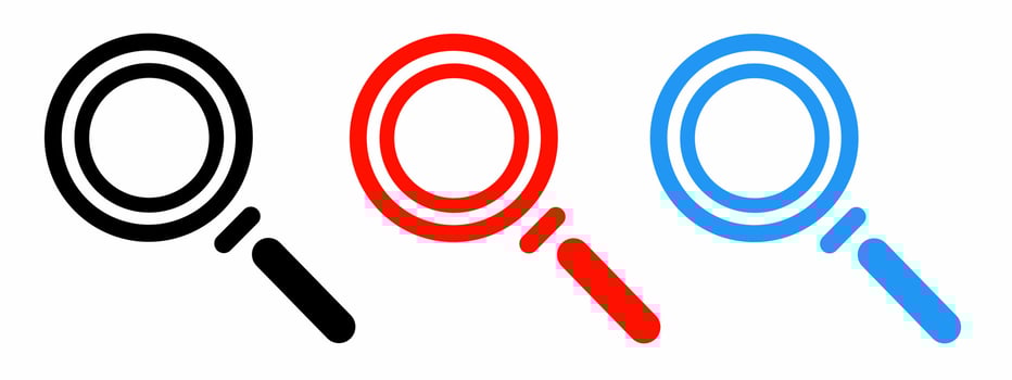 Magnifying glass icon vector collection. Vector illustration.