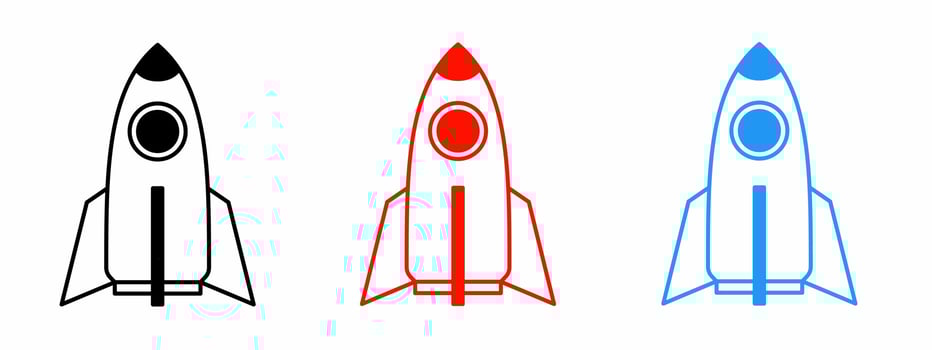 Rocket icon vector collection. Vector illustration.