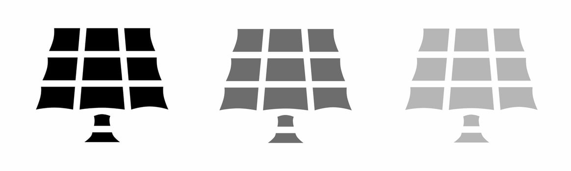 Solar panel icon illustration collection. Stock vector illustration.