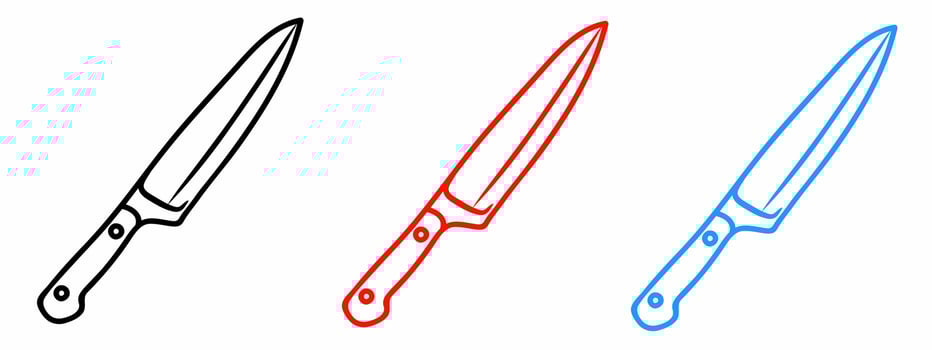 Knife icon illustration collection. Stock vector. vector