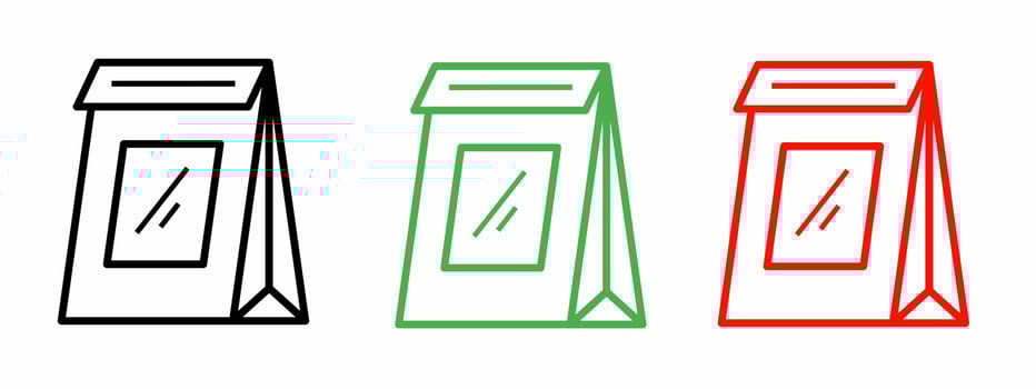 Paper plastic icon illustration set for business. Stock vector. vector