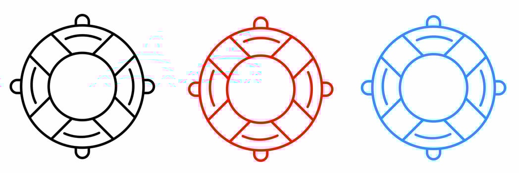 Lifebuoy icon illustration set for business. Stock vector. vector