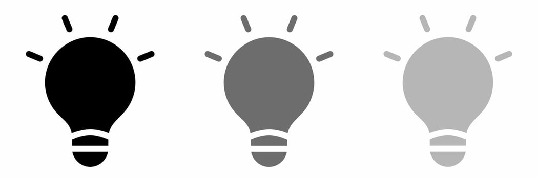 Light bulb icon illustration set for business. Stock vector. vector