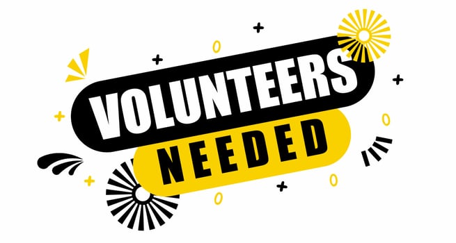 Volunteers neede. Speech bubble volunteers needed. Banner for marketing and advertising business. Vector illustration.