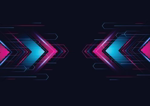 Abstract modern hight speed light arrow line technology effect on black background vector illustration.
