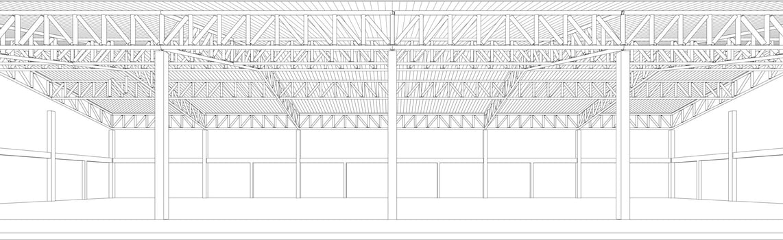 3D illustration of building project vector