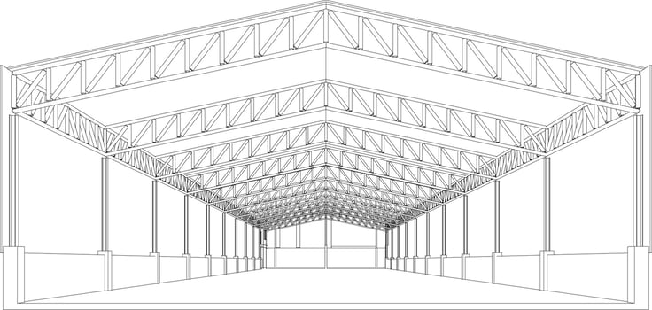 3D illustration of building project vector