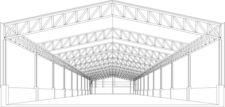 3D illustration of building project vector