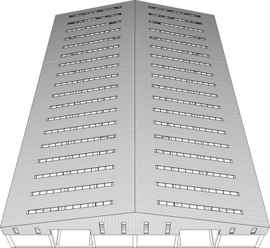 3D illustration of building project vector