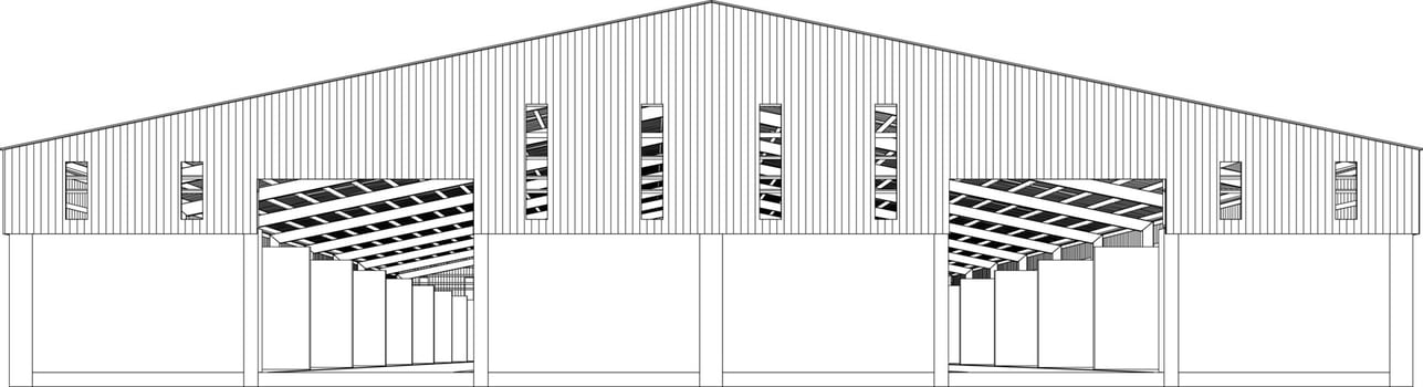 3D illustration of building project vector