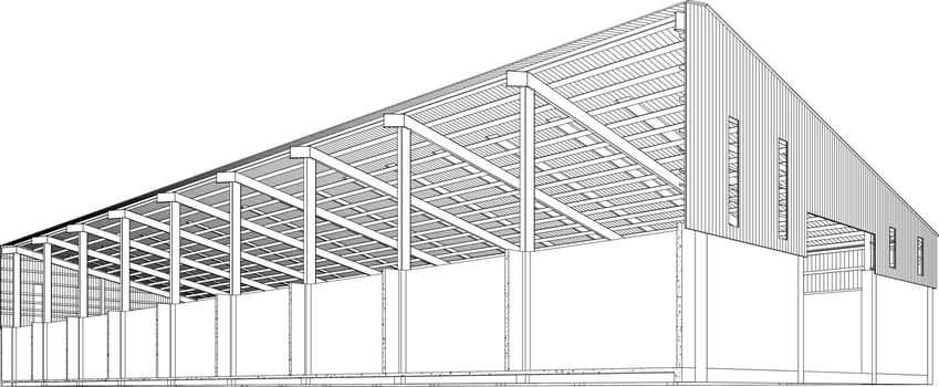 3D illustration of building project vector