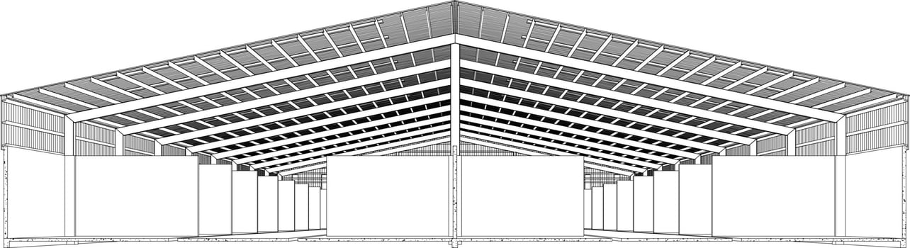 3D illustration of building project vector